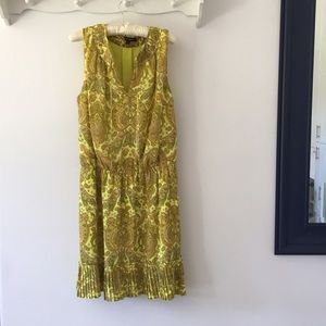 Bright yellow Paisley sleeveless dress